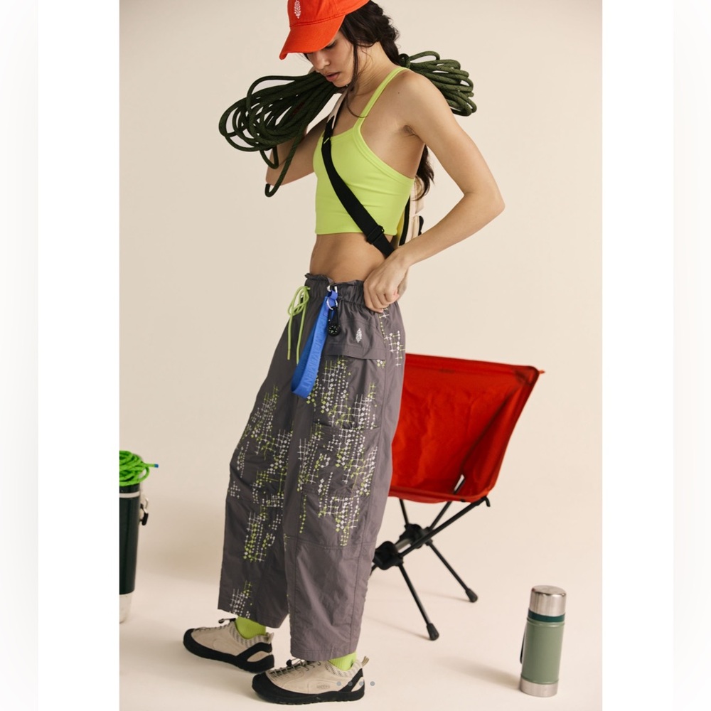 NWT FP MOVEMENT BY. FREE PEOPLE IN THE WILD EMBROIDERED PANTS. - Picture 2 of 5
